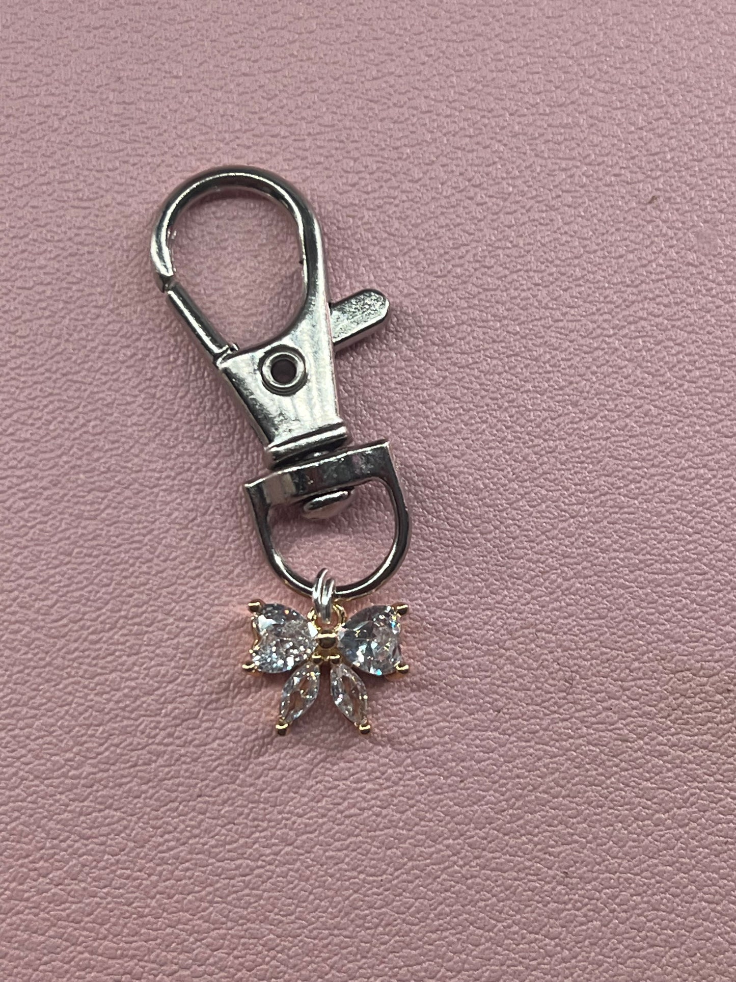 Bow silver zirconia Blingz